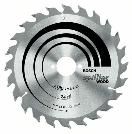 Диск пильный 190-30 Optiline Wood 24зуб., BOSCH 2608640615