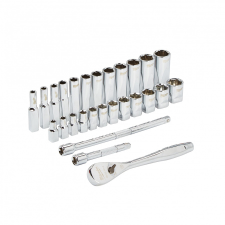 Набор метрических и дюймовых головок с воротком Milwaukee 3/8'' (56 предметов) 4932464946 Набор метрических и дюймовых головок с воротком Milwaukee 3/8'' (56 предметов) 4932464946