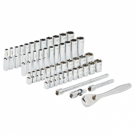 Набор метрических и дюймовых головок с воротком Milwaukee 3/8'' (56 предметов) 4932464946 Набор метрических и дюймовых головок с воротком Milwaukee 3/8'' (56 предметов) 4932464946