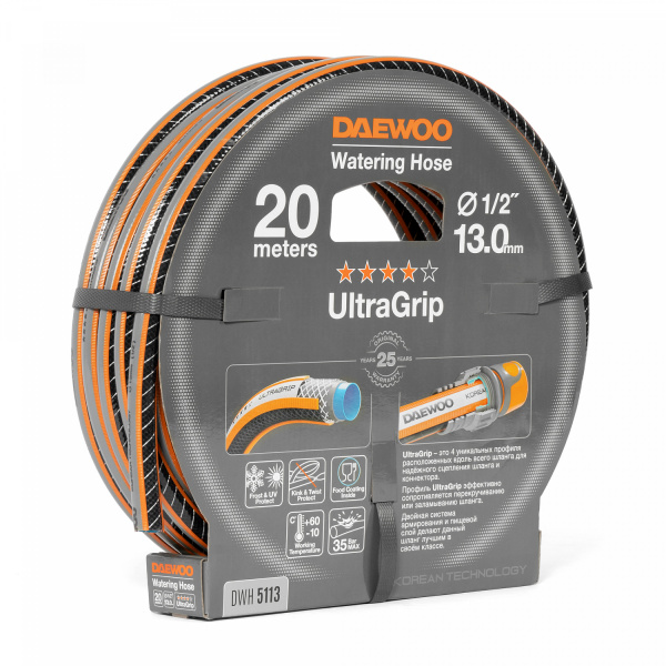 Шланг поливочный 1/2 " (13мм) DAEWOO UltraGrip 20 метров DWH 5113