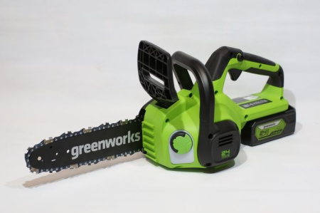 Цепная пила аккумуляторная Greenworks 24V G24CS25K4 (1хАКБ 4Ач и ЗУ) 25см 2007707UB Цепные пилы