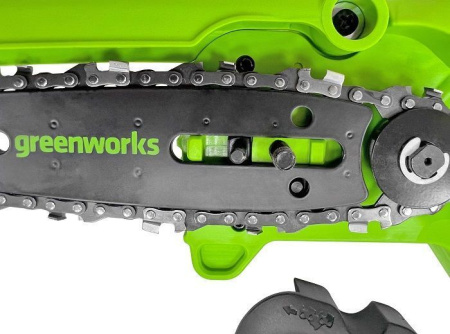Цепная мини пила аккумуляторная Greenworks 24V G24MCS10 (1хАКБ 4Ач и ЗУ) 10см 2008207UB Цепные пилы